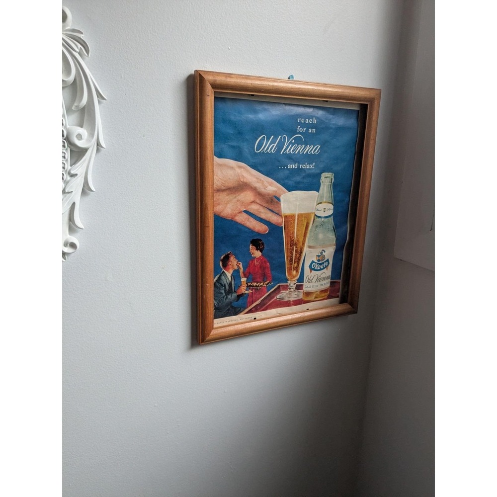 1957 O'Keefe Old Vienna Lager Beer Original Magazine Ad Maclean's Canada 10x14